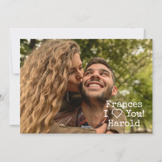 Aangepaste kaart en foto Turquoise Valentijnsdag (Achterkant)