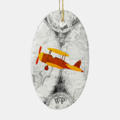 Aangepaste  kaart en vliegtuig keramisch ornament (Rechts)