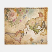 Aangepaste  kaart fleece deken (Voorkant (Horizontaal))