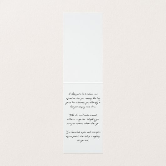 Aangepaste Kaart met schuifregelaar voor thuisgebr Visitekaartje (Binnenkant ongevouwen)