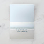 Aangepaste kaart met strandtafereel en opgevouwen  (Binnen)