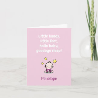 Aangepaste kaart om een baby meisje te feliciteren