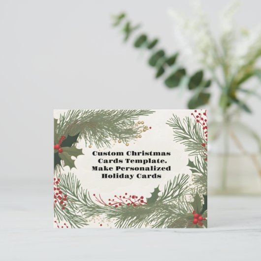 Aangepaste kaart sjabloon Aanpasbare kerstkaart (Staand voorkant)