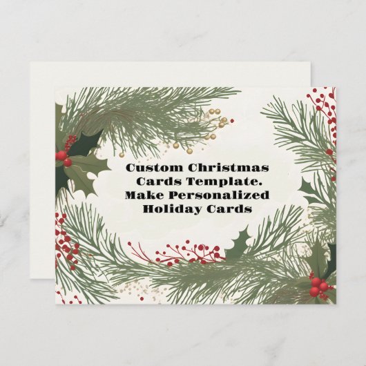 Aangepaste Kaart Sjabloon kerst Kaart (Voorkant / Achterkant)