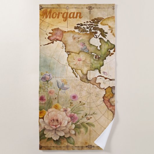 Aangepaste  kaart strandlaken (Voorkant)