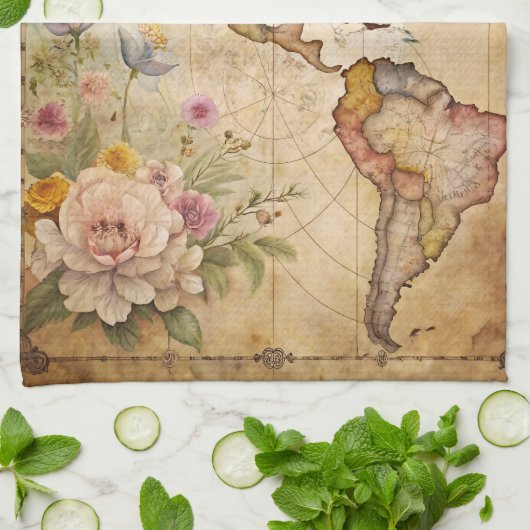 Aangepaste  kaart theedoek (Gevouwen)