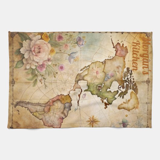 Aangepaste  kaart theedoek (Horizontaal)