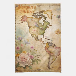 Aangepaste  kaart theedoek