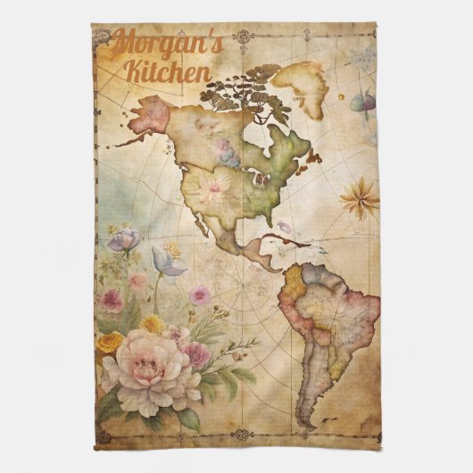 Aangepaste  kaart theedoek (Verticaal)