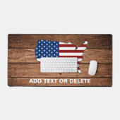 Aangepaste kaart van Amerika Houten Kunst Bureaumat (Keyboard & Muis)