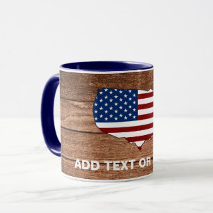 Aangepaste kaart van Amerika Houten Kunst Mok