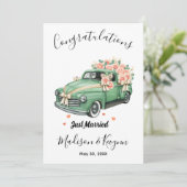 Aangepaste Kaart van de huwelijksdouche net getrou (Staand voorkant)