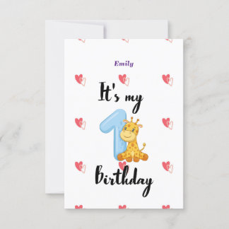 Aangepaste Kaart van de uitnodiging van het eerste