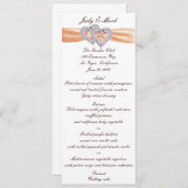 Aangepaste Kaart van het menu Tangerine-harten (Voorkant / Achterkant)