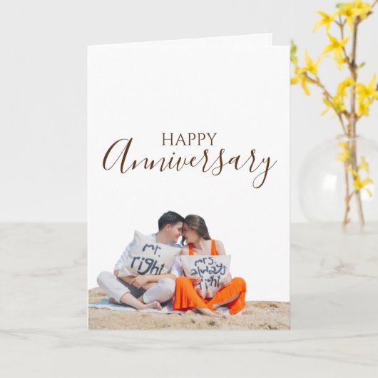 Aangepaste Kaart voor beugel Happy Jubileum (Gele Bloem)