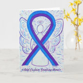 Aangepaste Kaart voor Blue and Paars Awareness Rib (Gele Bloem)