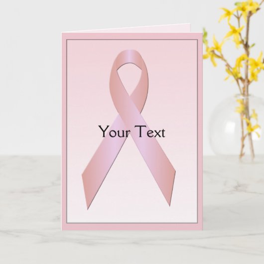 Aangepaste kaart voor borstkanker roze lint (Gele Bloem)