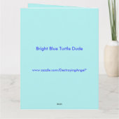 Aangepaste Kaart voor Bright Blue Turtle guy (Achterkant)
