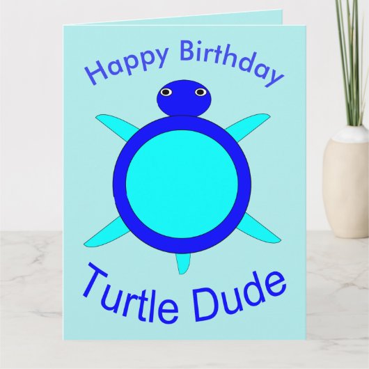 Aangepaste Kaart voor Bright Blue Turtle guy (Voorkant)