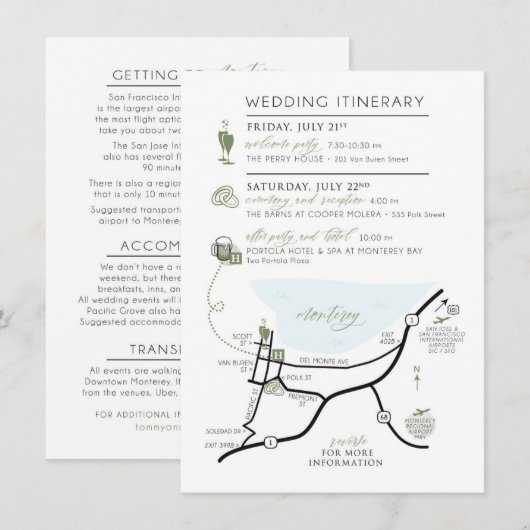 Aangepaste Kaart voor de uitnodigingslijst voor AB (Voorkant / Achterkant)