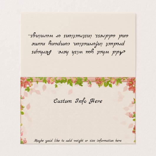 Aangepaste Kaart voor  Floral Display Package Head (Buitenkant ongevouwen)