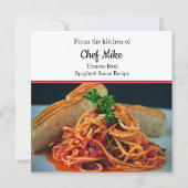 Aangepaste Kaart voor fotoontwerp tomatensaus rece (Voorkant)