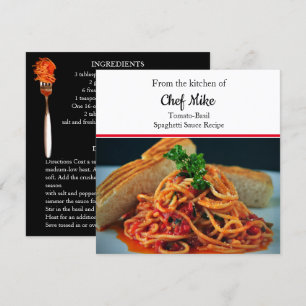 Aangepaste Kaart voor fotoontwerp tomatensaus rece