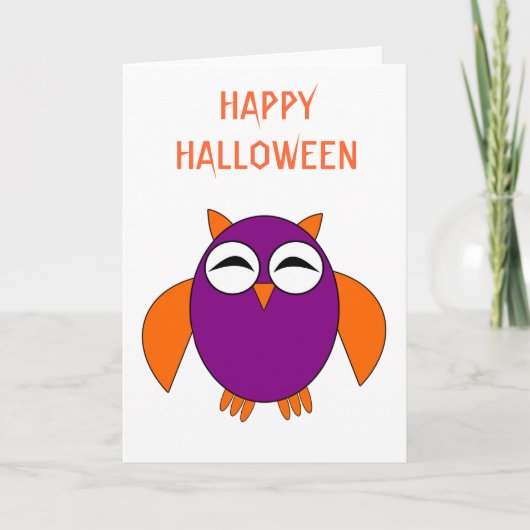Aangepaste kaart voor halloween Owl (Voorkant)