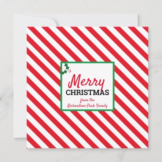 Aangepaste Kaart voor kerstsnoepriemen (Voorkant)