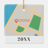 Aangepaste kaart voor mijn eerste Kerstmis in mijn Keramisch Ornament (Achterkant)