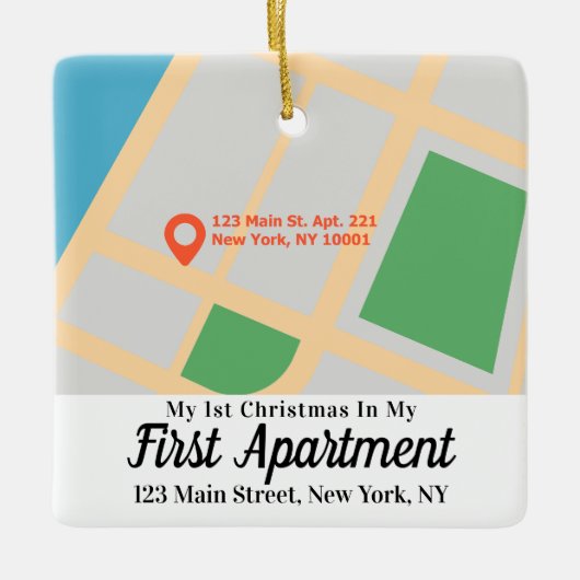 Aangepaste kaart voor mijn eerste Kerstmis in mijn Keramisch Ornament (Voorkant)