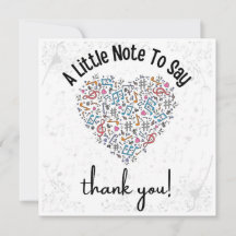 Aangepaste Kaart voor muziekdocenten, bedankt