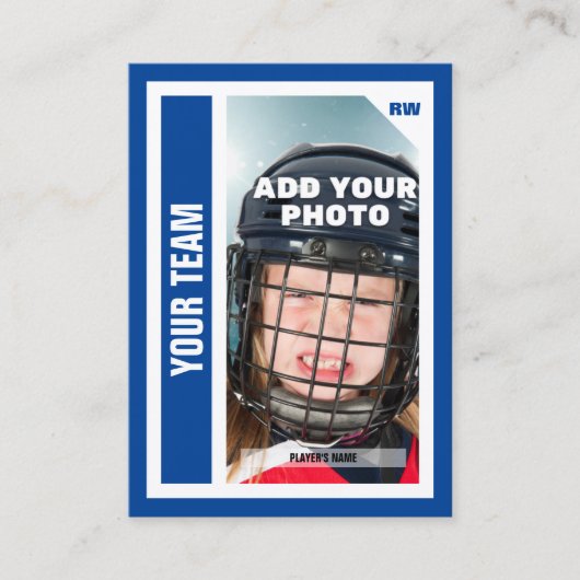 Aangepaste Kaart voor ockey-handel - Blauw - Je ci Contactkaartje (Voorkant)