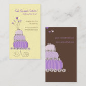 Aangepaste kaart voor Paarse bruiloft / Visitekaartje (Voorkant / Achterkant)