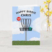 Aangepaste Kaart voor schijfGolf Birthday (Gele Bloem)