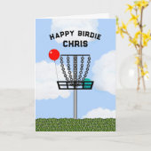 Aangepaste Kaart voor schijfGolf Birthday (Gele Bloem)