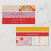 Aangepaste kaart voor Snoep roze combinatiepatroon Visitekaartje (Voorkant / Achterkant)