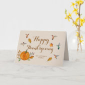 Aangepaste Kaart voor Thanksgiving van vogels (Gele Bloem)