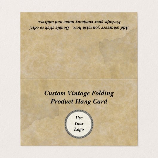 Aangepaste Kaart voor  weergave - Hang pakket kopt Visitekaartje (Buitenkant ongevouwen)