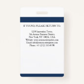 Aangepaste Kaart voor werknemers-ID | BEDRIJFSNAAM Badge (Achterkant)