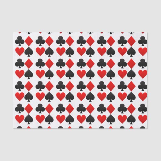 Aangepaste kaart, zoals Vegas/Poker Hearts-papier Tissuepapier (Voorkant)