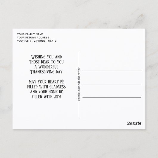 Aangepaste Kaart zonder winstoogmerk met cadeau vo (Achterkant)