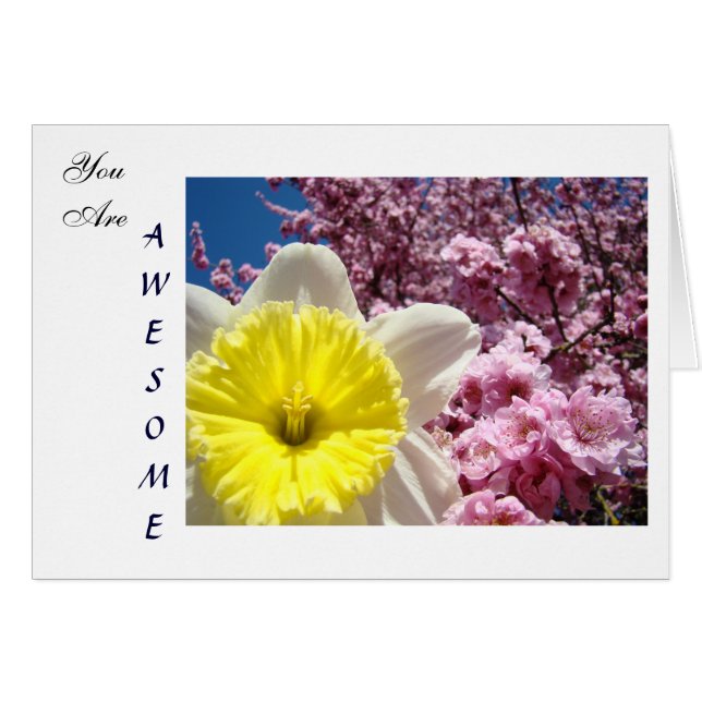 Aangepaste Kaarten Je Bent Geweldig! Bloemen Bloes (Voorkant Horizontaal)