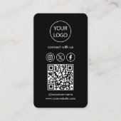 Aangepaste Kaarten, Social Media QR Code Black Bus Visitekaartje (Voorkant)