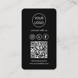 Aangepaste Kaarten, Social Media QR Code Black Bus Visitekaartje
