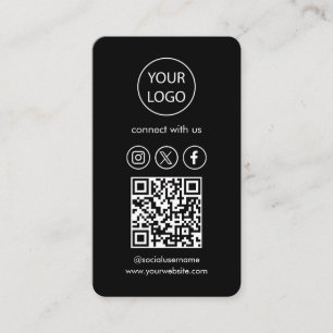 Aangepaste Kaarten, Social Media QR Code Black Bus Visitekaartje