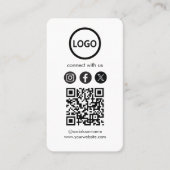 Aangepaste Kaarten, Social Media QR Code Black Bus Visitekaartje (Voorkant)
