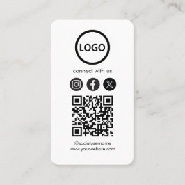 Aangepaste Kaarten, Social Media QR Code Black Bus Visitekaartje