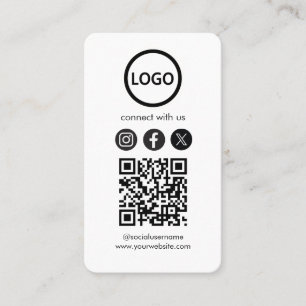 Aangepaste Kaarten, Social Media QR Code Black Bus Visitekaartje