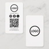 Aangepaste Kaarten, Social Media QR Code Black Bus Visitekaartje (Voorkant / Achterkant)